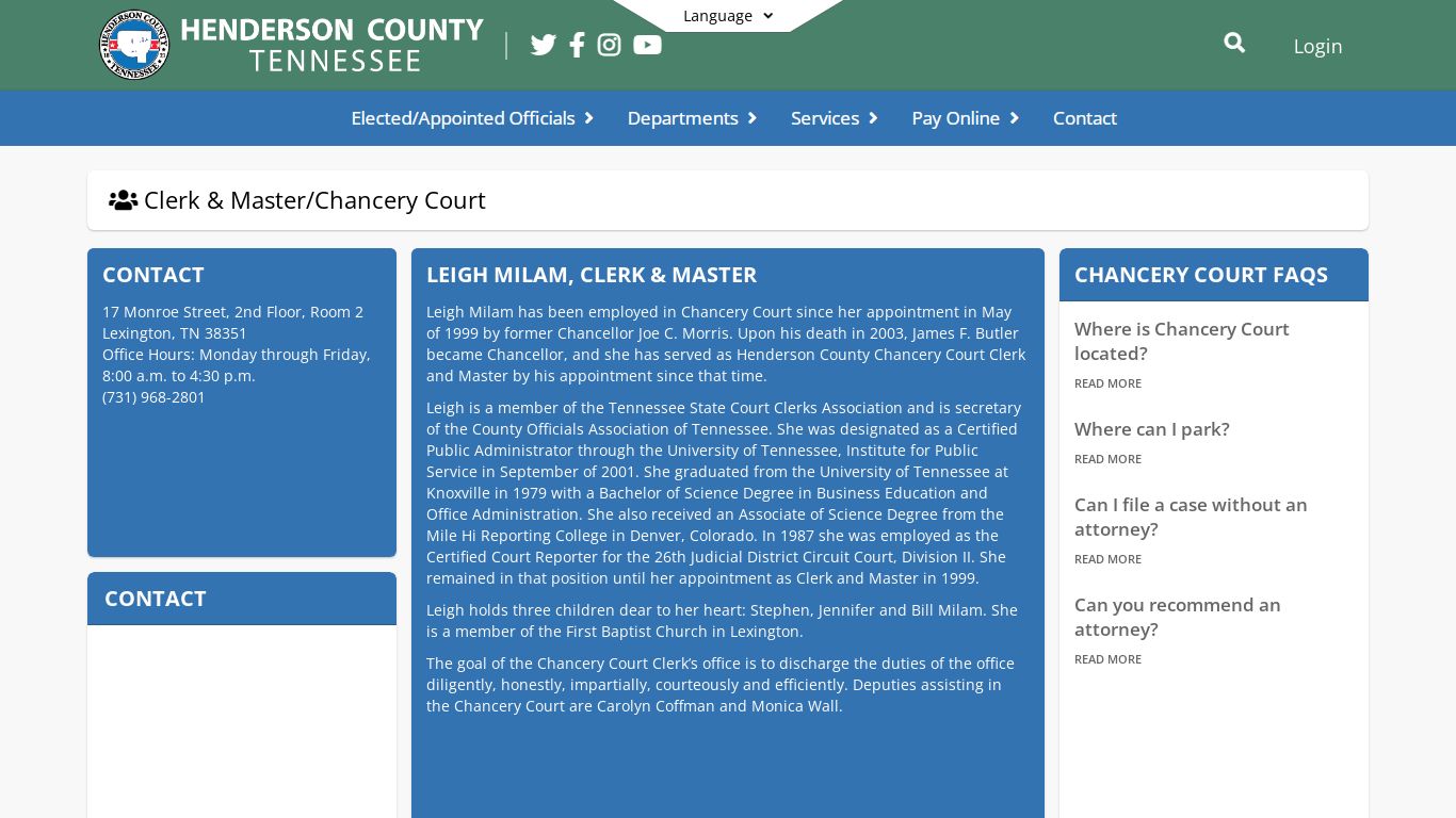 Clerk & Master/Chancery Court - Henderson County Tennessee